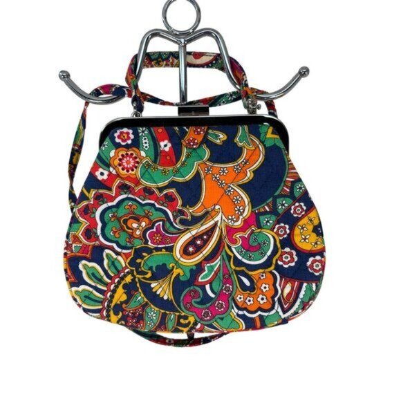 Vera Bradley Cotton Carson Mini Shoulder Bag With Vibrant Floral Paisley Pattern - Picture 3 of 12